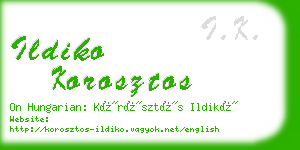 ildiko korosztos business card